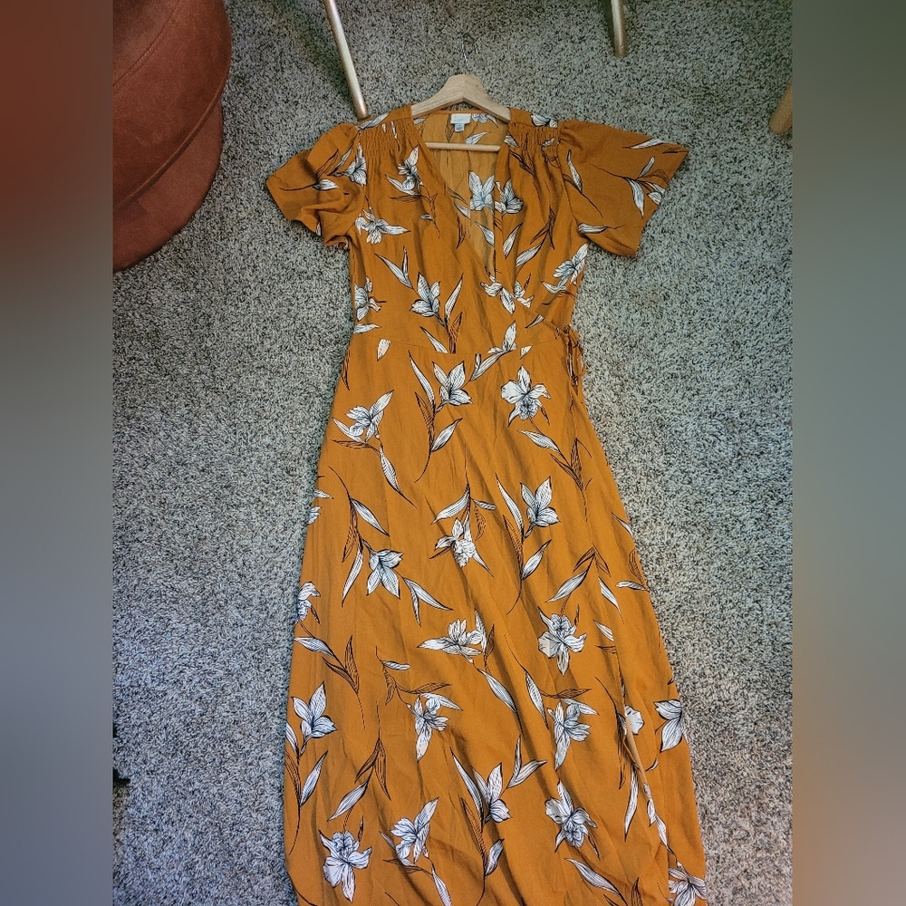 A New Day Yellow Orange Midi Dress